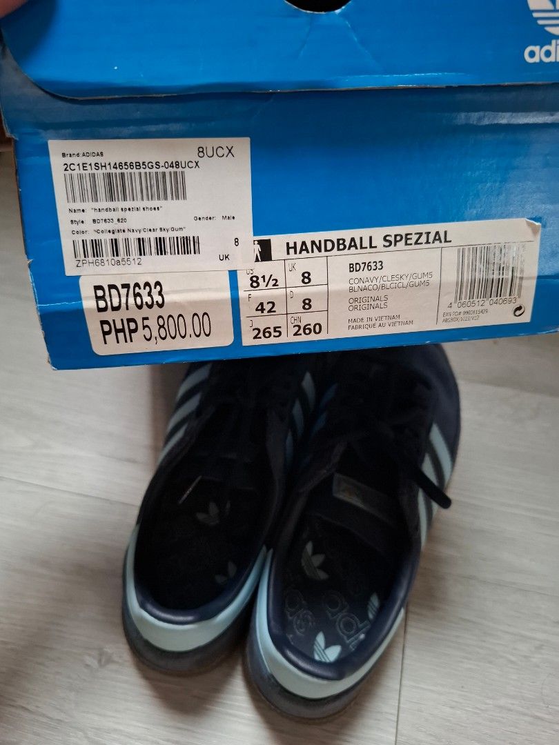 Adidas Spezial blue handball (Category: Casual Shoes) located in Manila. Submitted by wayne011 (Listing ID 1470194138, Image 3). Description: FOR SALE!! Adidas Spezial blue handball size: 8.5 men's isang beses lang nagamit bought in adidas store last november SRP: 5800 (kita naman sa pic) no receipt na misplace na pm pm!! 📍Bulacan shipp tru lalamove.