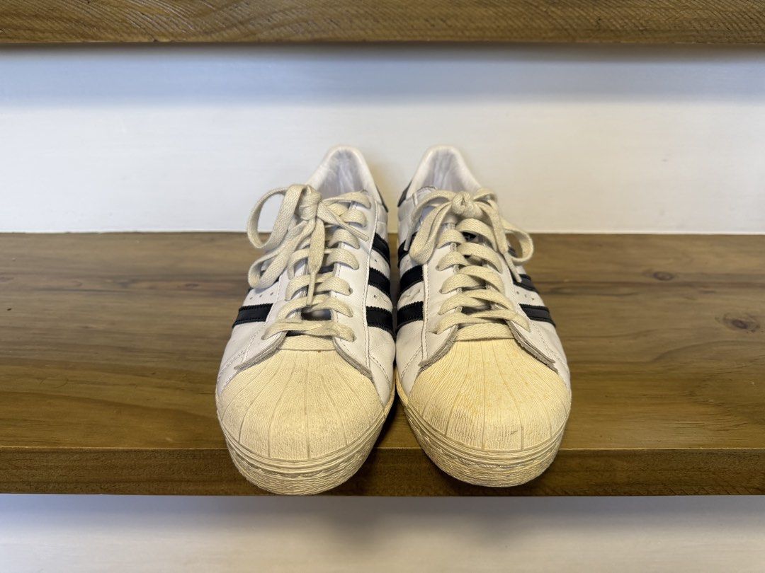 Adidas Superstar (Category: Sneakers) located in Calamba. Submitted by d_curated_market_17 (Listing ID 1470158283, Image 2). Description: Size 9US Lightly used Vintage look NO INCLUSIONS .