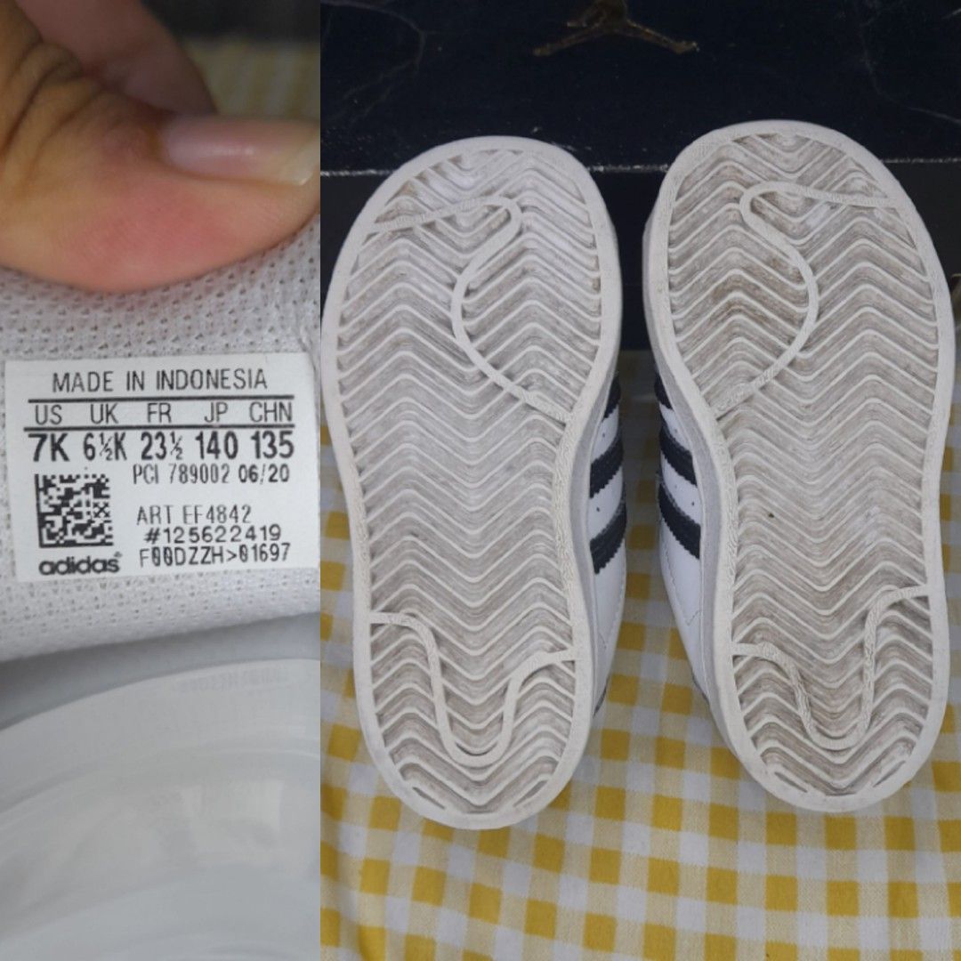ADIDAS SUPERSTAR CF FOR TODDLERS (Category: Babies & Kids Fashion) located in Manila. Submitted by esaias_kylori (Listing ID 1470312578, Image 3). Description: 🫶𝗙𝗢𝗥 𝗦𝗔𝗟𝗘🫶 🎀Adidas Superstar CF ✅EUC-VGUC / NO BOX ✅NO FLAWS! signs of usage only RFS:preloved bitin na po sa toddler ko (pogi neto!).