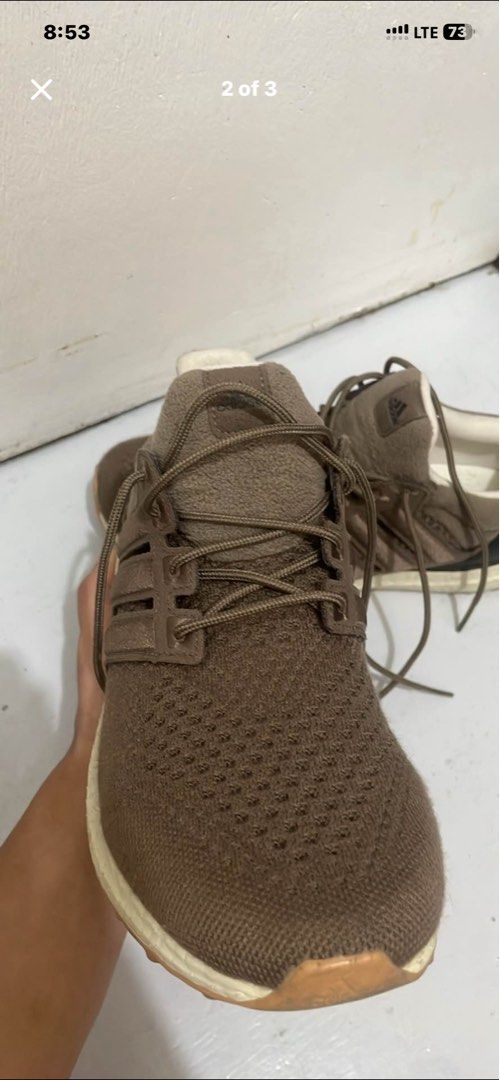 Adidas Ultra Boost Brown Size US 9.5 (Category: Casual Shoes) located in Makati City. Submitted by johnmichael2 (Listing ID 1470147598, Image 2). Description: - Brand/Model: Adidas Ultra Boost - Colorway: Brown with black heel counter detailing - Size: US 9.5 / UK 9 / FR 43 1/3 - Upper: Breathable Primeknit - Cushioning: Comfortable Boost midsole - Condition: Normal wear on the soles and white boost foam - Best for: Classic everyday running and a