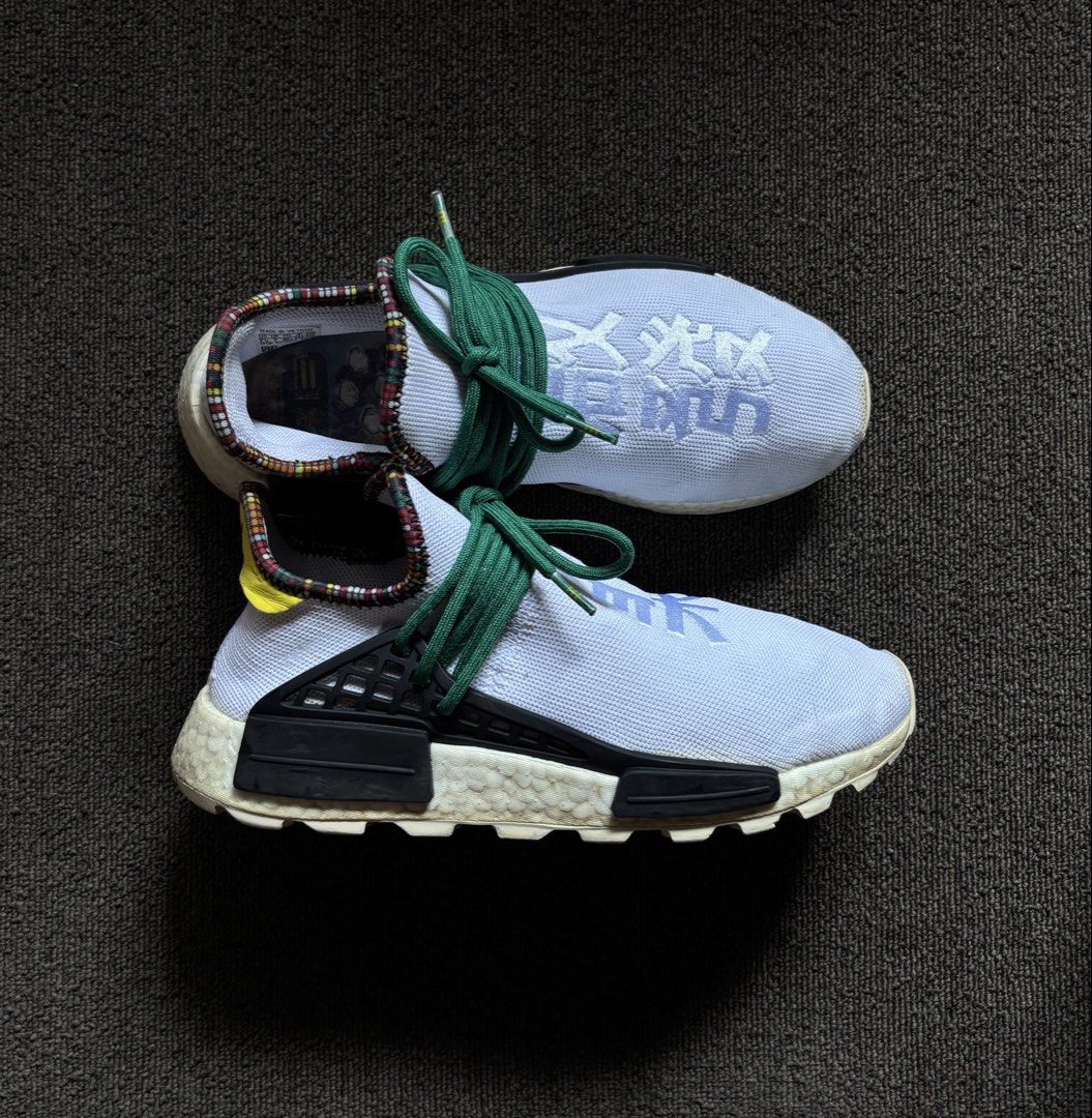 Adidas x Pharrell Williams Solar Hu NMD "Inspiration Pack" (Category: Sneakers) located in Pasig City. Submitted by bootsoftravel_ph (Listing ID 1470219901, Image 3). Description: Adidas x Pharrell Williams Solar Hu NMD “Inspiration Pack” used - Good FOR SALE Pair only FREE shipping!!! Issue: slightly yellowing midsole Price ₱ 2,900 size: EU 40.5 / UK 6.5 / US 7.5 Guaranteed 100% Legit 💯 We ship nationwide 🚚.