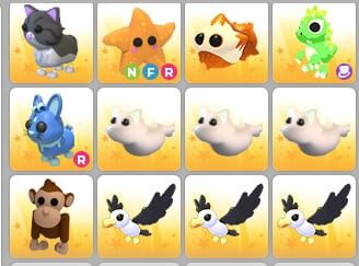 ADOPT ME PETS! buy in bulk only (u chooze) (Category: In-Game Products) located in San Jose del Monte. Submitted by pqza3 (Listing ID 1470293362, Image 1). Description: PRICES ARE LISTED BELOW 👇 ‼️ Purrowl - ₱15 Oakee Wizard - ₱30 Ride Spinosaurus - ₱70 Sunglider - ₱30 Ginger Cat - ₱5 (t.a 4pcs. ₱20) peachick - ₱15 Penguin - ₱25 Persian Cat - ₱15 Neon, Fly, Ride Starfish - ₱100 Starmite - ₱5 Toxic Kaijunior - ₱20 Ride Water Rabbit - ₱60 Ghost wo
