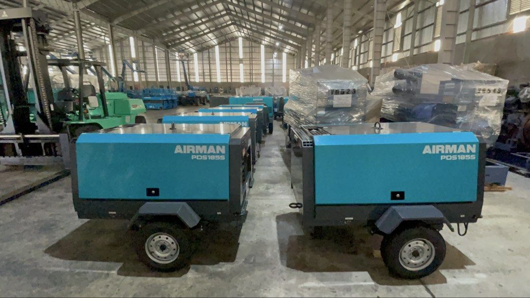 Airman Compressor with 2 sets Jackhammer 90 lbs (Category: Industrial Equipment) located in Manila. Submitted by santiago0721 (Listing ID 1470219602, Image 2). Description: * Air Compressor Airman Japan Model: PDS185S Trailer Mounted - 185 cfm * Jackhammer with complete accessories Toku brand TPB 90 (90 lbs) x 2 units Accessories - Air Hoses, Steel line oiler, coupler & clamps - moil point .