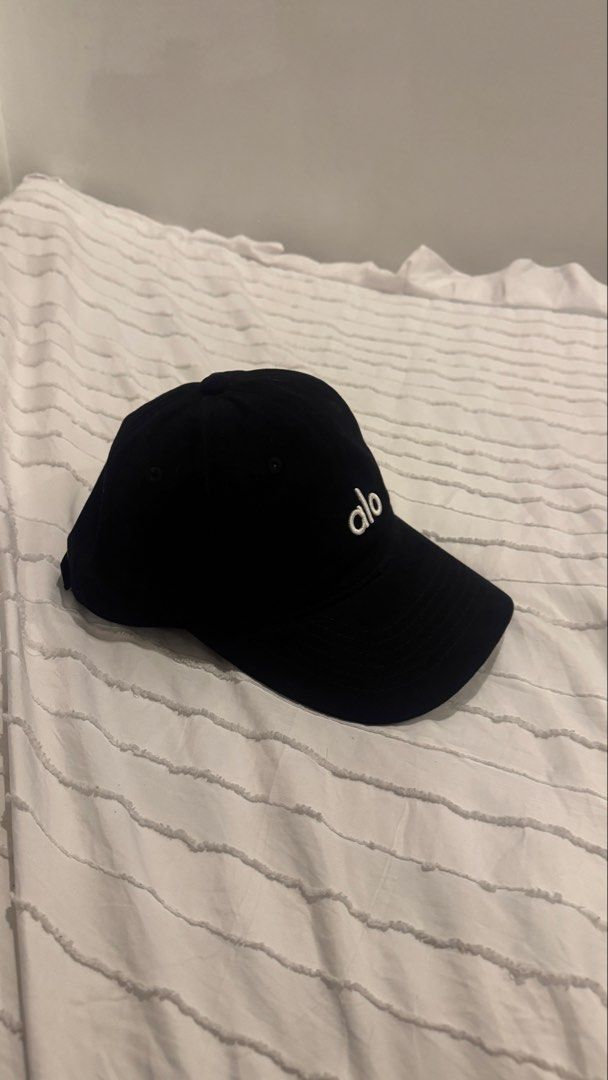 Alo Black Baseball Cap (Category: Caps & Hats) located in Mandaluyong City. Submitted by primasassy (Listing ID 1470180926, Image 2). Description: Alo Black Baseball Cap Worn twice only Loc: Mandaluyong.