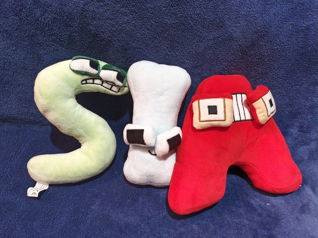 Alphabet Lore Plush Toy Set - S, I, A (Category: Plushies & Soft Toys) located in Manila. Submitted by kirstentoyshub (Listing ID 1470247158, Image 1). Description: - Set includes 3 Alphabet Lore plush toys: Green S, Light Blue I, and Red A - Made of soft fabric with detailed embroidered facial features - Great collectible items for fans of the animated series.