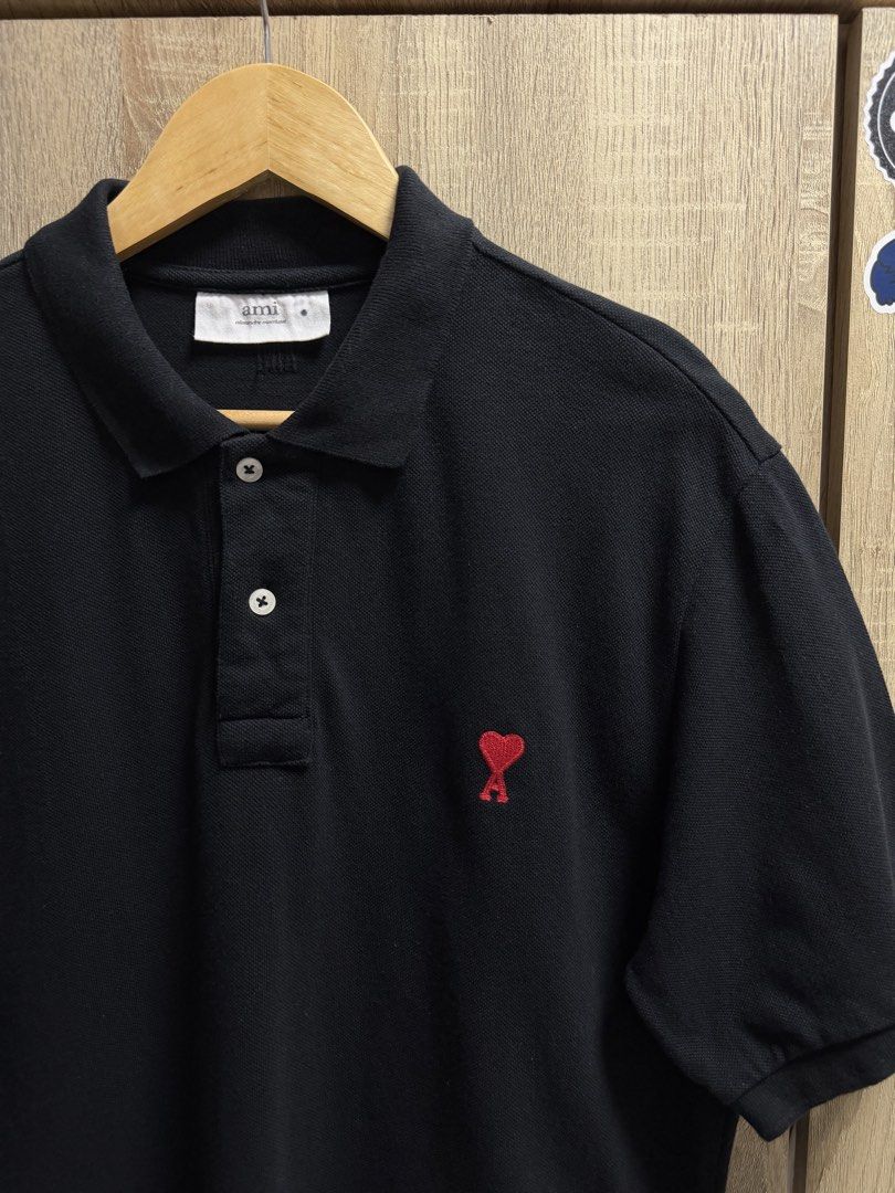 Ami Paris Polo Shirt (Category: Tshirts & Polo Shirts ) located in Imus. Submitted by rckrmns (Listing ID 1470222516, Image 3). Description: Ami Paris Polo Shirt Size Large W- 22 L- 29 Good as new no issues.