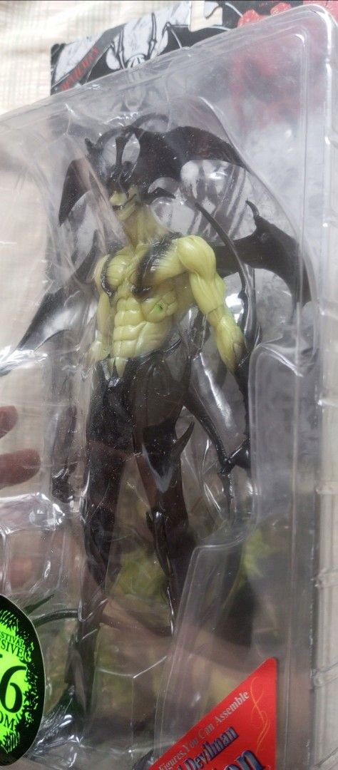 Amon Devilman Super Festival Exclusive Phantom Glow Figure (Category: Figurines & Statues) located in Victorias. Submitted by tobylacua26871 (Listing ID 1470150442, Image 2). Description: - Super Festival Exclusive Amon Devilman action figure - Rare Phantom Glow edition with 666 package branding - Includes skeleton base piece from the three-figure set - Unopened blister packaging with carded backing - From Go Nagai's classic series - Stored safel