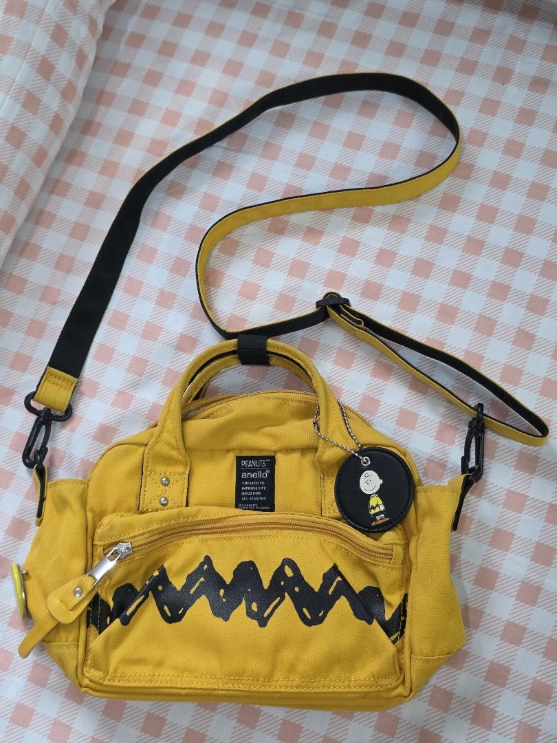Clean Yellow Tag anello x Peanuts Charlie Brown Yellow Shoulder Bag, Women's Fashion ...