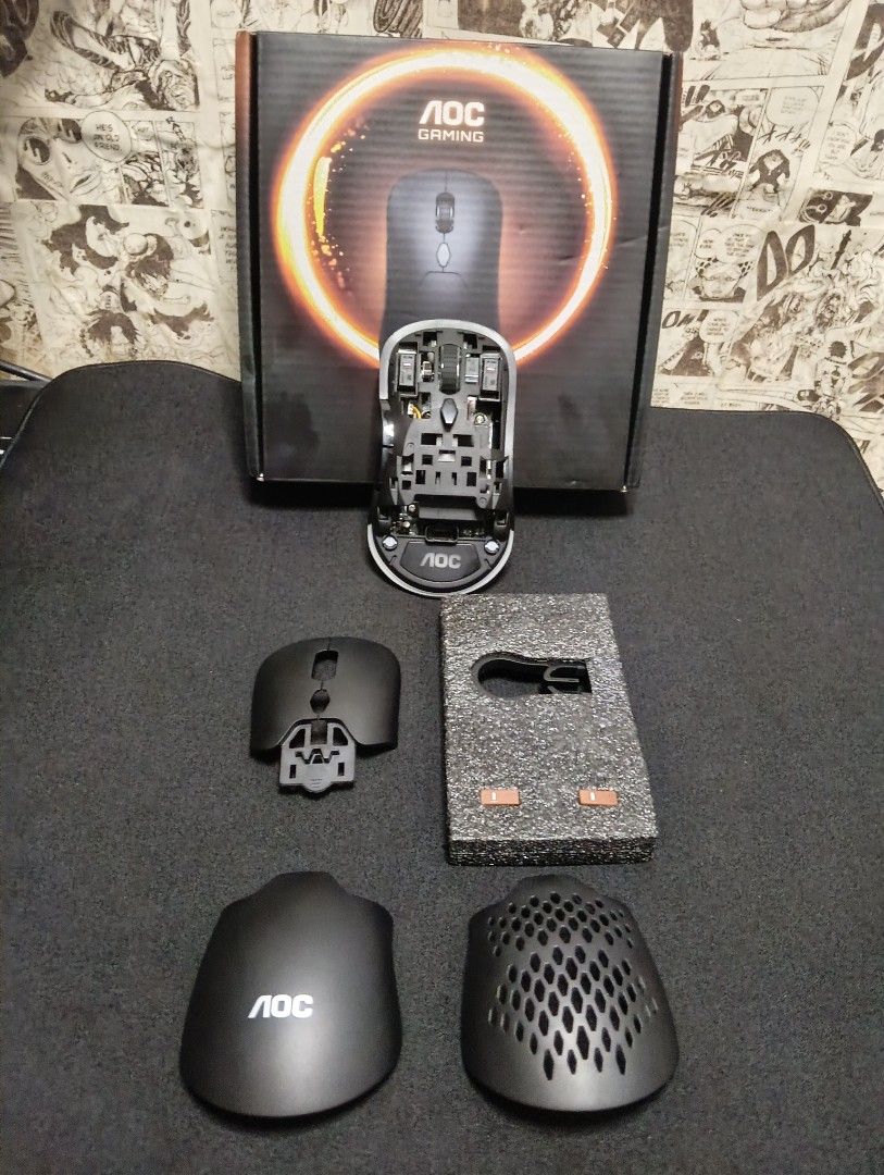 AOC Gaming GM530 Tri-Mode Laser Mouse (Category: Mouse & Mousepads) located in Manila. Submitted by geraldrupi84589 (Listing ID 1470337231, Image 2). Description: 🔥 AOC GM530 TRI-MODE GAMING MOUSE – ₱700 ✨ Features & Specs: • Tri-Mode: 2.4G Wireless, Bluetooth & Wired • PAW 3809 Sensor • 1000Hz Polling Rate • 500mAh Rechargeable Battery • Hot-Swappable Switches – No soldering needed! • Extra Quiet Switches Included • Interchangeable Solid & Hone