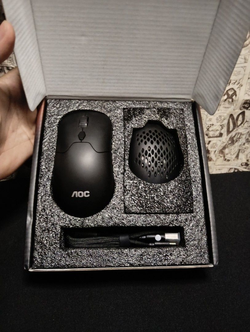 AOC Gaming GM530 Tri-Mode Laser Mouse (Category: Mouse & Mousepads) located in Manila. Submitted by geraldrupi84589 (Listing ID 1470337231, Image 3). Description: 🔥 AOC GM530 TRI-MODE GAMING MOUSE – ₱700 ✨ Features & Specs: • Tri-Mode: 2.4G Wireless, Bluetooth & Wired • PAW 3809 Sensor • 1000Hz Polling Rate • 500mAh Rechargeable Battery • Hot-Swappable Switches – No soldering needed! • Extra Quiet Switches Included • Interchangeable Solid & Hone