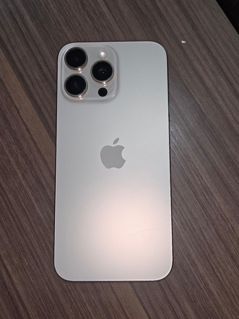 Apple iPhone 16 Pro max 256 gb (Category: iPhone 16 Series) located in Manila. Submitted by elmer.espiritu (Listing ID 1470299418, Image 1). Description: - Model: Apple iPhone 16 Pro - Color: Natural Titanium - Battery Health: 93% (356 cycle counts) - History: Manufactured Sept 2024, first used Oct 2024 - Condition: Clean frame, pristine screen, triple rear camera setup - Ports: USB-C.