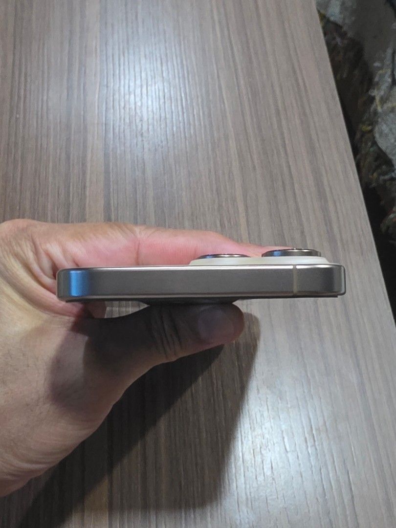 Apple iPhone 16 Pro max 256 gb (Category: iPhone 16 Series) located in Manila. Submitted by elmer.espiritu (Listing ID 1470299418, Image 2). Description: - Model: Apple iPhone 16 Pro - Color: Natural Titanium - Battery Health: 93% (356 cycle counts) - History: Manufactured Sept 2024, first used Oct 2024 - Condition: Clean frame, pristine screen, triple rear camera setup - Ports: USB-C.