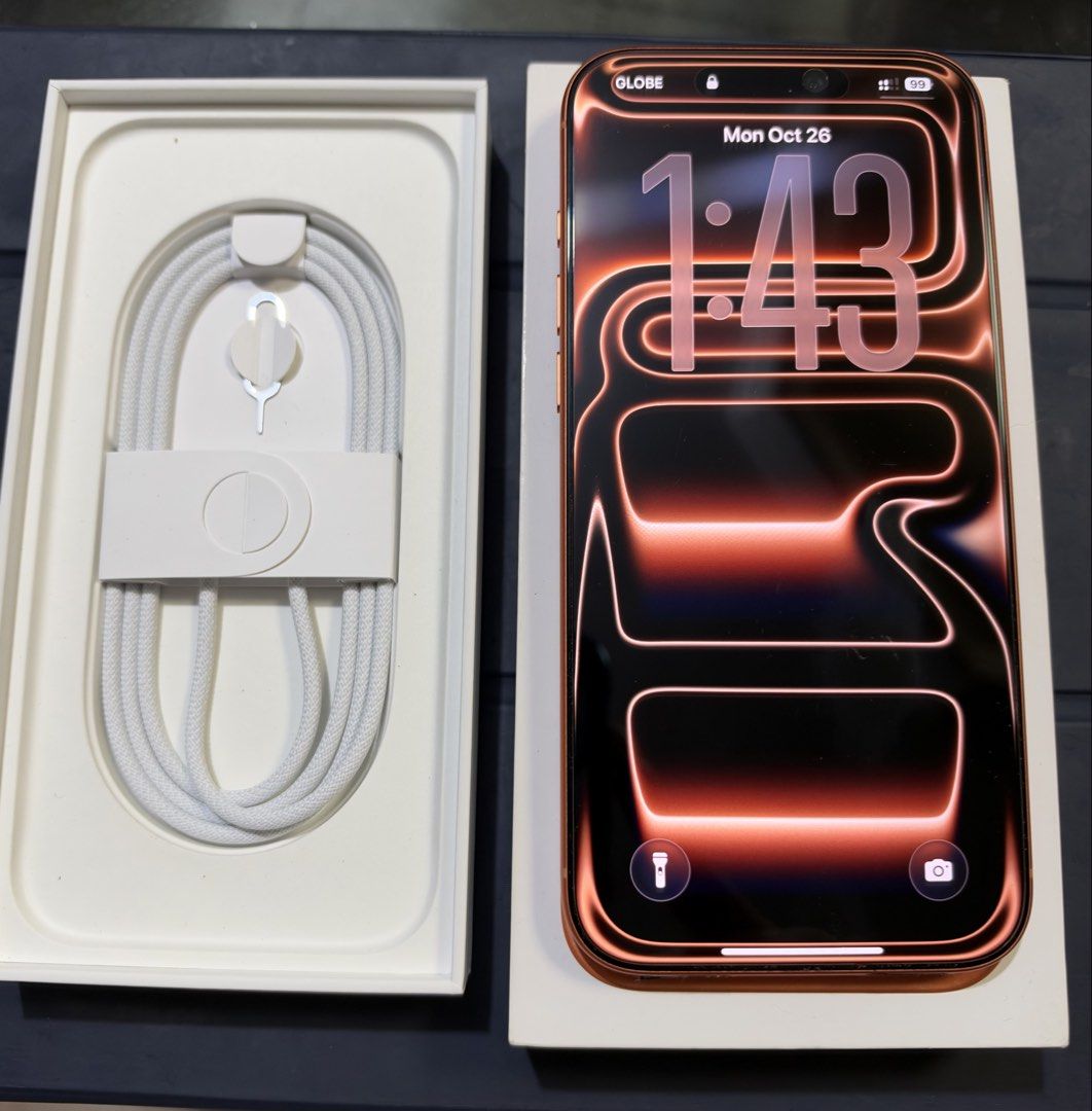 Apple iPhone (Category: iPhone 17 Series) located in Manila. Submitted by delacruzra58958 (Listing ID 1470330097, Image 3). Description: Iphone 17 pro max 256 GB Orange NTC / Openline Original box and acc 99% smooth No dents No issue / no repair 93% Batt Health Meet up pasig-ortigas-manda-eastwood .