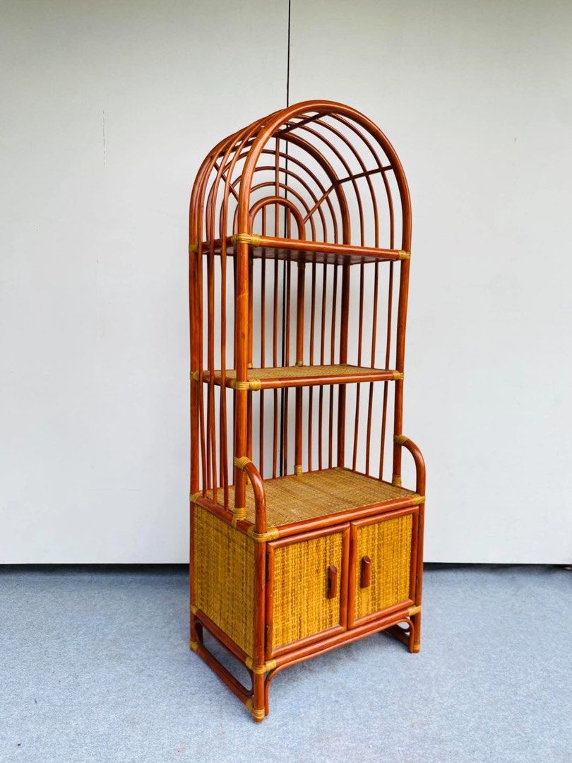 Arched Rattan Open Display Shelves (Category: Shelves, Cabinets & Racks) located in Manila. Submitted by elliefurnies31 (Listing ID 1470275574, Image 2). Description: "JAPAN SURPLUS" RATTAN ARC DISPLAY CABINET SHELVES / ORGANIZER SIZE: 24L" x 16W" x 63H" ( 13" x 13" x 13" ) (AS-IS ITEM) IN GOOD CONDITION.