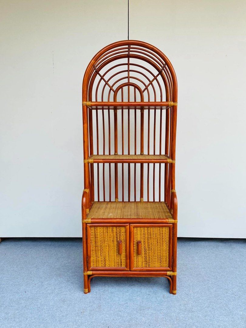 Arched Rattan Open Display Shelves (Category: Shelves, Cabinets & Racks) located in Manila. Submitted by elliefurnies31 (Listing ID 1470275574, Image 3). Description: "JAPAN SURPLUS" RATTAN ARC DISPLAY CABINET SHELVES / ORGANIZER SIZE: 24L" x 16W" x 63H" ( 13" x 13" x 13" ) (AS-IS ITEM) IN GOOD CONDITION.