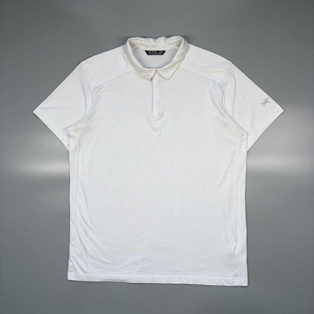 Arc'teryx Eris Polo (Authentic) (Category: Activewear) located in Cavite. Submitted by onebeancent (Listing ID 1470345102, Image 2). Description: (Dri fit stretch material) Size: XL Dimension: 23" Width | 29" Length Color: White Color Rate: 9.5/10 Issue: None Condition: Excellent Price: 980php Additional Shipping Fee (J&T Small Pouch) 75php Luzon 100php visayas 120php mindanao.