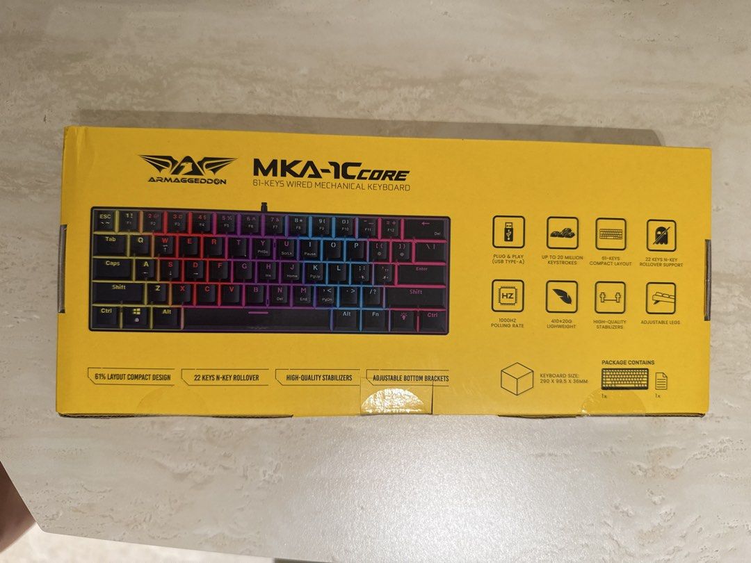 Armaggeddon MKA-11C Core 61-Keys Wired Mechanical Keyboard, Computers ...