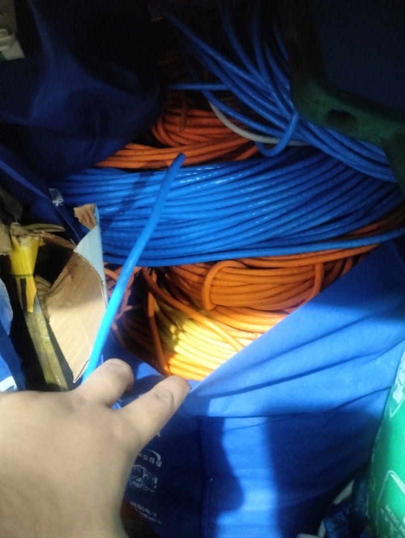 Assorted Electrical Cables and Wires Blue Orange (Category: Cables & Adaptors) located in Manila. Submitted by maagmamadg82847 (Listing ID 1470268696, Image 1). Description: - Bulk electrical cables and wires included - Colors: Blue, orange, and yellow rolls - Conveniently stored in blue bags - Ideal for wiring projects, DIY setups, and electrical work - Selling the whole lot together - 200 for 10 meters.