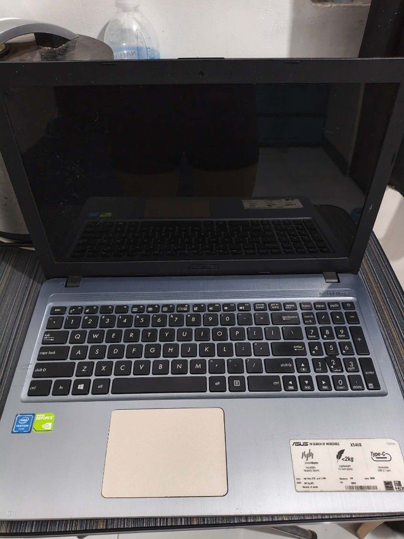 ASUS X540B Laptop Intel Pentium NVIDIA GeForce (Category: Laptops & Notebooks) located in Quezon City. Submitted by fastmountain_e46e04 (Listing ID 1470306350, Image 1). Description: . ASUS LAPTOP - Perfect for students. Good for microsoft office works and light tasks sa laptop (Hindi pang gaming) ‎ ‎Issue: ‎ ‎Line cracked on the top outer cover (Visible on the picture) ‎The number 2 on the keypad is deattached ‎ ‎• Display: 15.6-inch (1366 x 768