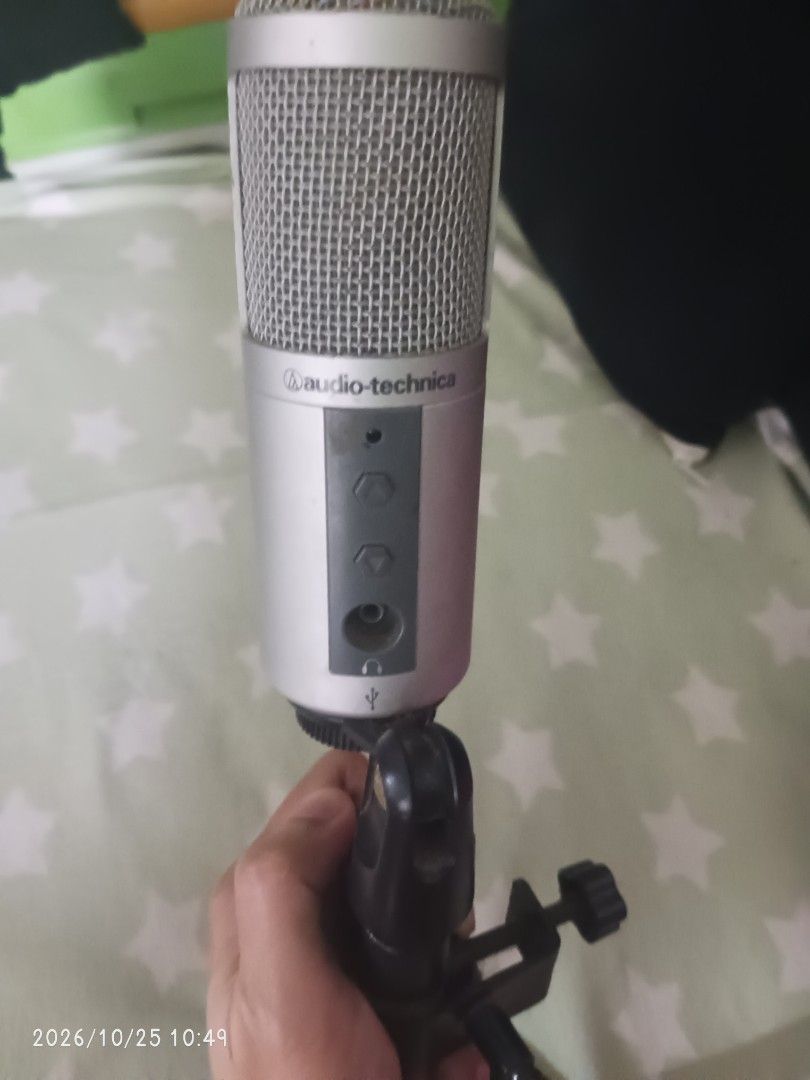 Audio-Technica ATR2500-USB Condenser Microphone with Stand and Pop Filter (Category: Microphones) located in Muntinlupa City. Submitted by marim45981 (Listing ID 1470166092, Image 2). Description: - Model: Audio-Technica ATR2500-USB Microphone (Silver) - Condition: Excellent, ready to use - Connectivity: Plug-and-play USB with front headphone jack and volume buttons - Best for: Streaming, podcasting, voiceovers, and music recording - Inclusions: 