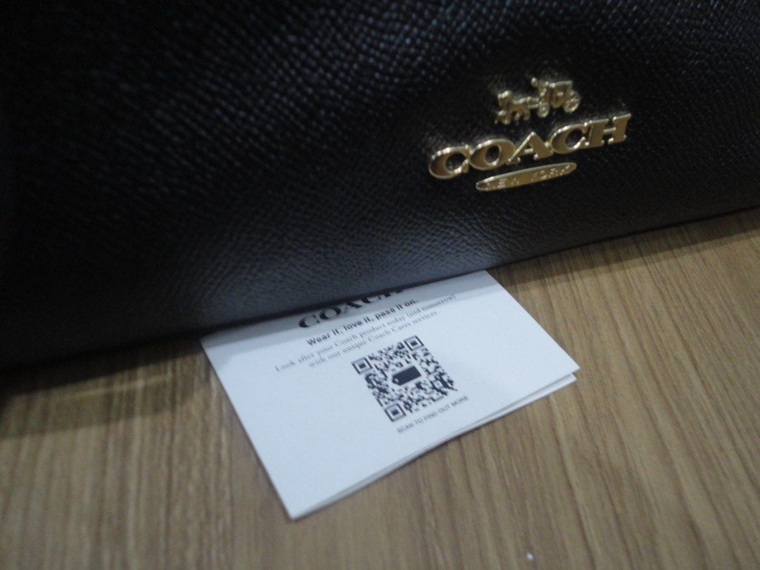 Authentic Coach Jordyn Black Leather Backpack (Category: Backpacks) located in Manila. Submitted by extras_bym (Listing ID 1470322397, Image 3). Description: - Brand: Coach - Material: Premium black pebble leather - Hardware: Elegant gold-tone hardware with gold logo plaque - Straps: Top handle and adjustable shoulder straps for comfort - Pockets: Front zippered pocket and main compartment with dual zip closure - Inclusions: Care booklet tag incl