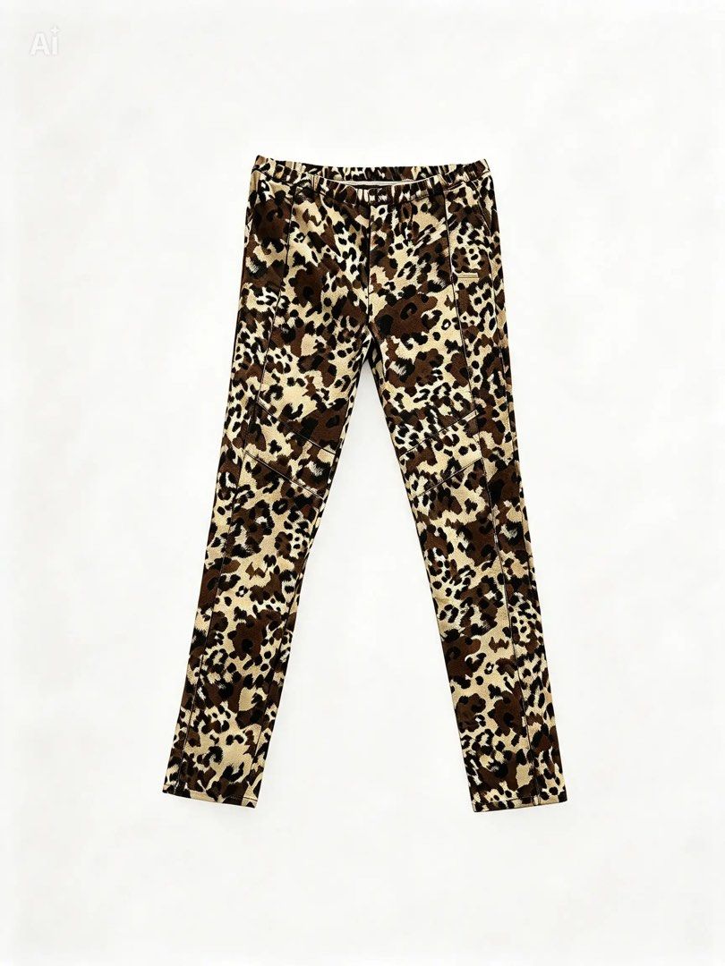 b + a b (Category: Jeans) located in Davao. Submitted by sart0ria85 (Listing ID 1470331499, Image 1). Description: Leopard print (Brown, Black, Cream) Stretchy elastic waistband with paneled detailing down the front of both legs 98%COTTON 2%SPANDEX MADE IN HONGKONG 🇭🇰 LARGE. Size 10/40 EXCELLENT CONDITION (92/100).