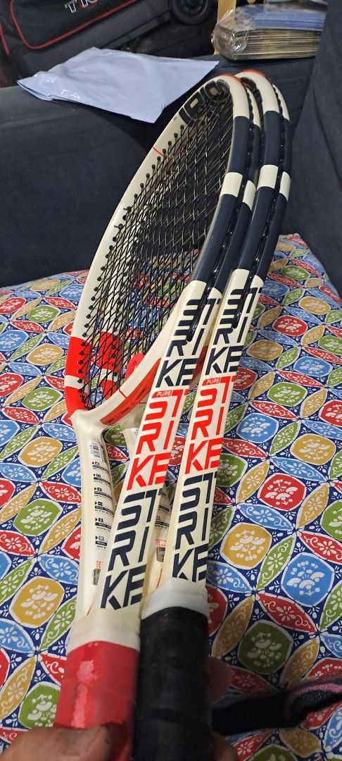 Babolat Pure Strike 100 3rd GenTennis Rackets (Category: Racket and Ball Sports) located in Quezon City. Submitted by chrisconradbautista (Listing ID 1470308767, Image 2). Description: Babolat Pure Strike 100 3rd Gen (Pair) Babolat Pure Strike 100 3rd generation 100% authentic from Japan Almost new condition 9.8/10 Head size : 100square inch Weight : 300 grams Grip:1 Price per piece : 6k each Pair price : 11,500 pesos Auto pass sa barat!! Pwede s