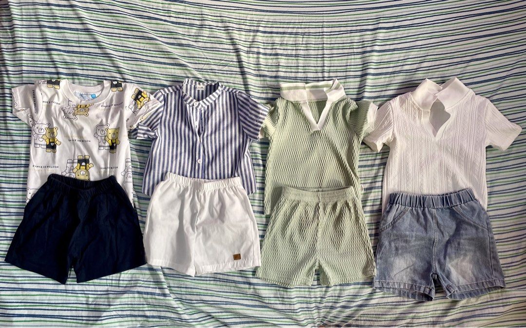 BABY BOY CLOTHES BUNDLE (6 MONTHS-1 YR OLD) (Category: Babies & Kids Fashion) located in Marikina City. Submitted by saaaanby (Listing ID 1470223972, Image 2). Description: - BABY BOY CLOTHES BUNDLE (6 MONTHS-1 YEAR OLD) - PAJAMAS, SOCKS, SANDOS, SHORTS, POLO SHIRTS, OVER ALL, LONG SLEEVES, MAONG SHORTS, PANTS, T SHIRTS (OUTSIDE CLOTHES ONLY WORN ONCE) - PHP 1,100 - NO LAST PRICE.