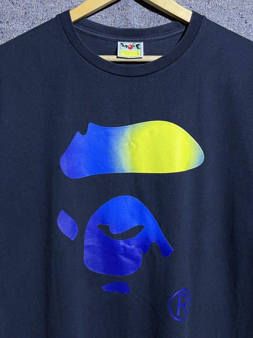 BAPE GRADATION BIG APE HEAD TEE (Category: Tshirts & Polo Shirts ) located in Dumaguete. Submitted by kingepoy (Listing ID 1470175907, Image 3). Description: Large Width 21 / Length 28.5 Excellent Condition Color rate 9/10 Or Better .