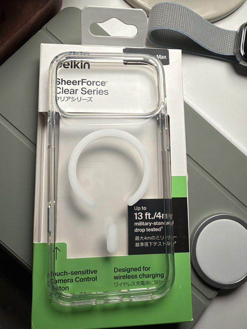 BELKIN Sheerforce MagSafe Case for iPhone 17 Pro Max - Clear (Category: Cases & Sleeves) located in Manila. Submitted by coco.junk (Listing ID 1470345397, Image 2). Description: FS: Belkin SheerForce MagSafe Case (iPhone 17 Pro Max - Clear) • Condition: 10/10 Brand New (Never used) • SRP: P1,790 • Selling Price: P1,399 • RFS: Impulse buy / Decluttering.