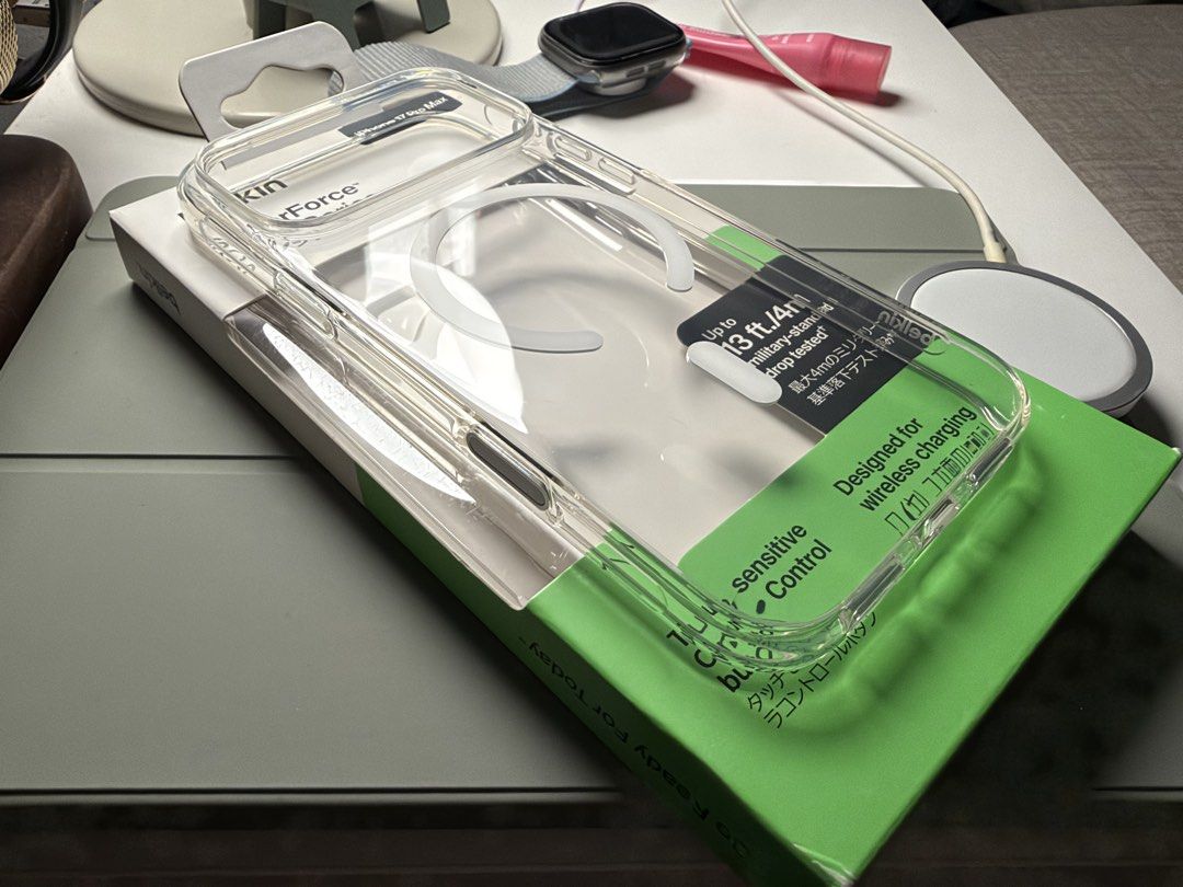 BELKIN Sheerforce MagSafe Case for iPhone 17 Pro Max - Clear (Category: Cases & Sleeves) located in Manila. Submitted by coco.junk (Listing ID 1470345397, Image 1). Description: FS: Belkin SheerForce MagSafe Case (iPhone 17 Pro Max - Clear) • Condition: 10/10 Brand New (Never used) • SRP: P1,790 • Selling Price: P1,399 • RFS: Impulse buy / Decluttering.
