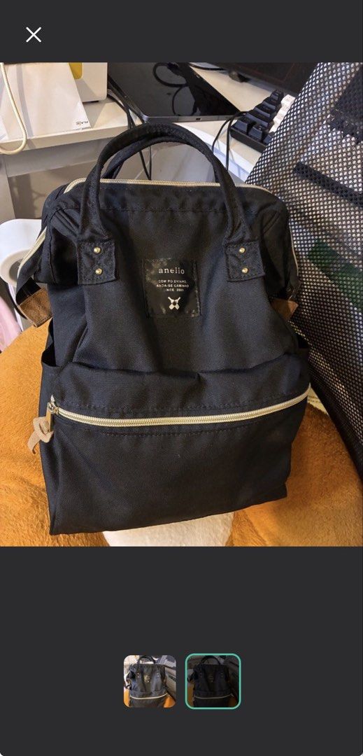 black anello backpack (Category: Backpacks) located in Manila. Submitted by resell.inq (Listing ID 1470316603, Image 2). Description: bought from carousell reselling since ginamit lang sa clinical duty for a month.