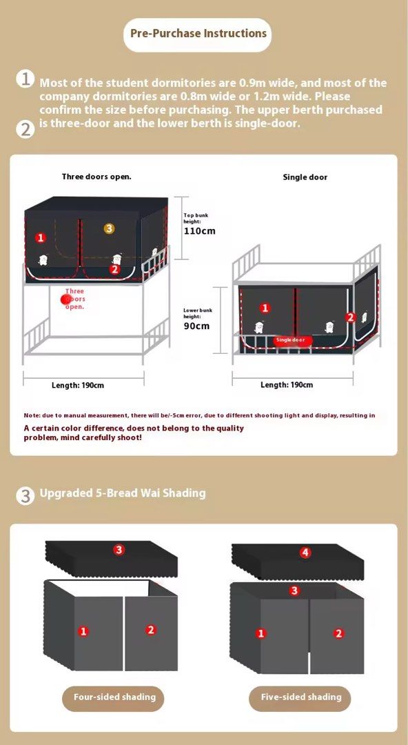 Blackout bed tent room divider (Category: Other Home Furniture) located in Taguig. Submitted by riri_aofe (Listing ID 1470180129, Image 2). Description: - Size Selection L: 190cm W:86cm H:107cm -Blackout fabric blocks light for a better and deeper sleep - Adorable cartoon bunny graphics on the side curtains - Creates a cozy, private space in shared rooms or dorms - Fits standard bunk bed and loft bed frames - Easy to set up and remove Negotiable‼