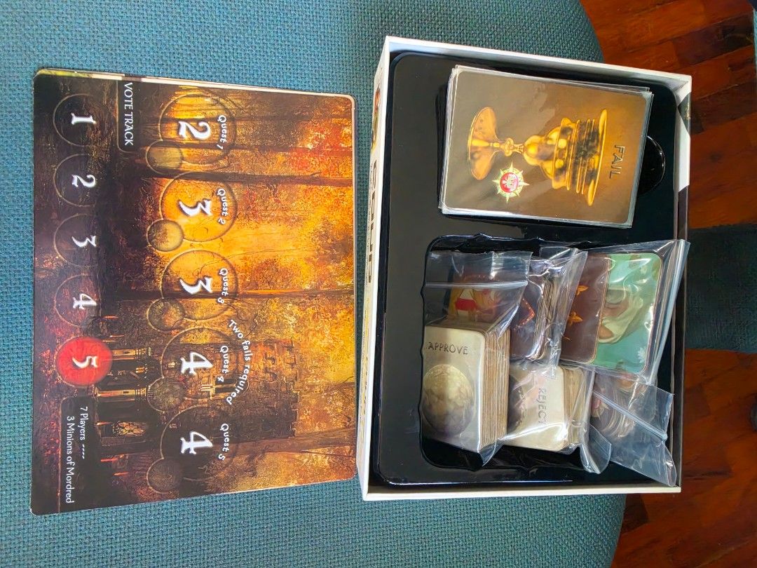 Board games bundle - Avalon, Coup, Organ Attack, Sushi Go (Category: Board Games & Puzzles) located in Paranaque City. Submitted by bluegreen689 (Listing ID 1470148378, Image 3). Description: - 4-in-1 Board Game Bundle: Includes Avalon The Resistance, Coup (with token bag), Organ Attack (with Ready Player 6 expansion), and Sushi Go. - Protected Cards: All cards in Coup, Avalon and Organ Attack are kept inside plastic sleeves to prevent wear and t