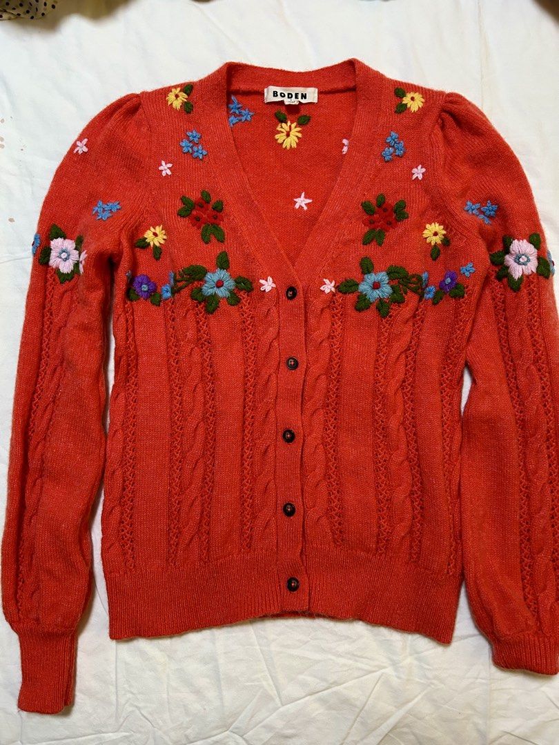 Boden Knitted Red Sweater size Small womens preloved (Category: Coats, Jackets and Outerwear) located in Taguig. Submitted by ramsthrift (Listing ID 1470167796, Image 1). Description: Boden Red Knitted Sweater size Small womens preloved * guaranteed authentic * condition: 8.5/10 * color rate: 9/10 * dimes: 15in x 21in.