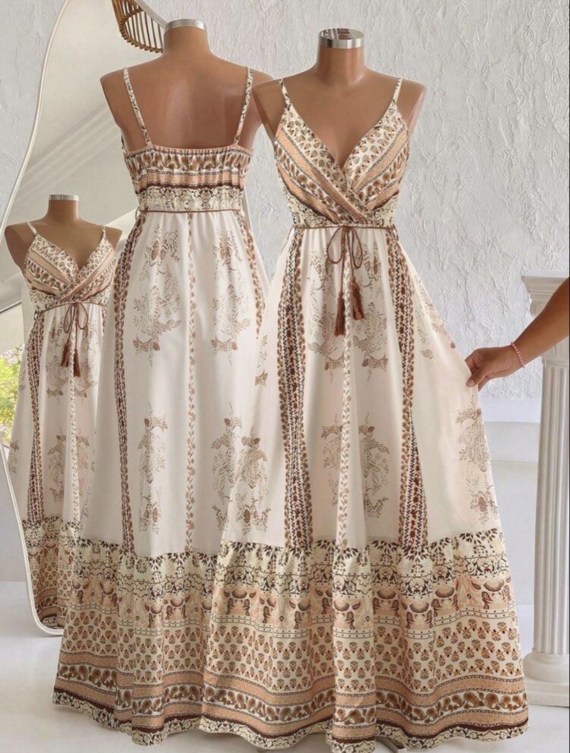 Boho Floral Spaghetti Strap Maxi Dress (Category: Dresses) located in Quezon City. Submitted by srhmppyy (Listing ID 1470280252, Image 1). Description: In pristine condition Worn just once Cover up not included.