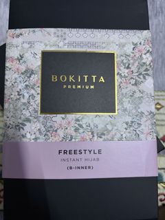 Bokitta Instant Hijab Blue Chiffon, Women's Fashion, Muslimah Fashion ...