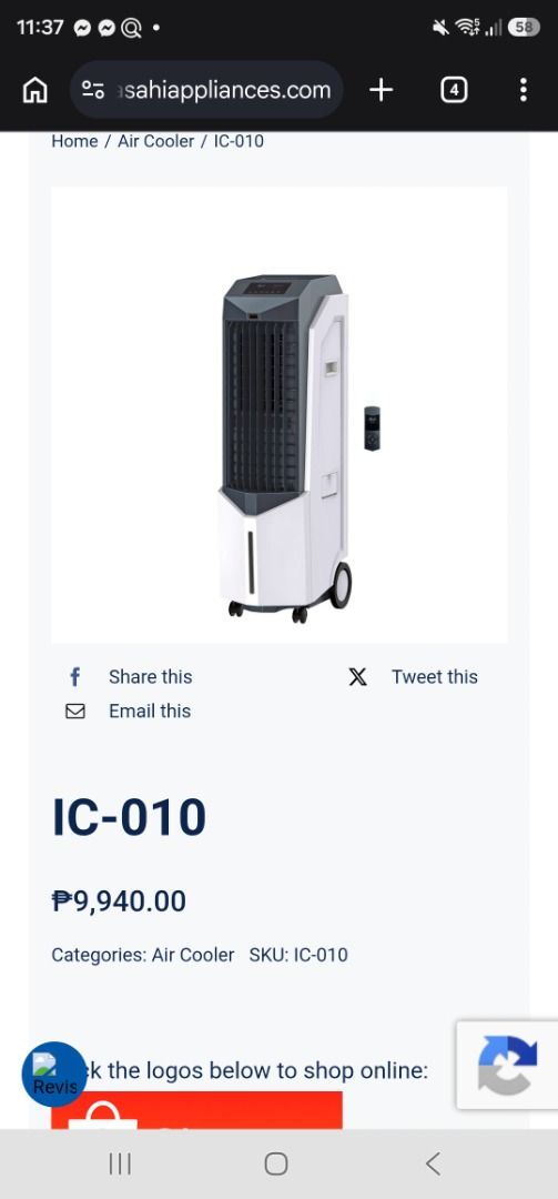 BRAND NEW/UNOPENED ASAHI AIR COOLER WITH DIGITAL CONTROL PANEL (Category: Air Conditioning and Heating) located in Makati City. Submitted by luckymoonshop (Listing ID 1470203072, Image 3). Description: 🧹 SELLING ON BEHALF OF THE OWNER 🧹 BRAND NEW/UNOPENED ASAHI AIR COOLER WITH DIGITAL CONTROL PANEL 📍 Location: Pandacan, Manila Original Price: PHP 9,940.00 SELLING FOR ONLY: PHP 8,500.00 💳 Mode of Payment: • GCash / Maya / Bank Transfer 📦 Mode