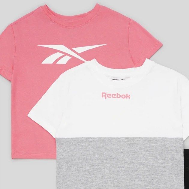 Brandnew Reebok Shirts Set (Category: Babies & Kids Fashion) located in Manila. Submitted by handmedownsbymamaandisla (Listing ID 1470225867, Image 1). Description: 7 on tag can fit 6-8.