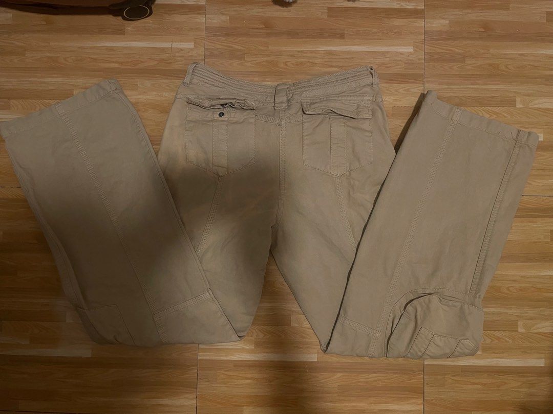 Brandy Melville Beige Cargo Pants (Category: Jeans) located in Cavite. Submitted by mpetalver04 (Listing ID 1470272439, Image 2). Description: - Brand: Brandy Melville - Color: Classic neutral beige (earth tone) - Fit: Relaxed straight leg with visible panel seams - Waist: Adjustable drawstring with secure toggles - Pockets: Multiple functional utility pockets on front and back - Styling: Pairs effortlessly with crop tops and basic tees - Conditi