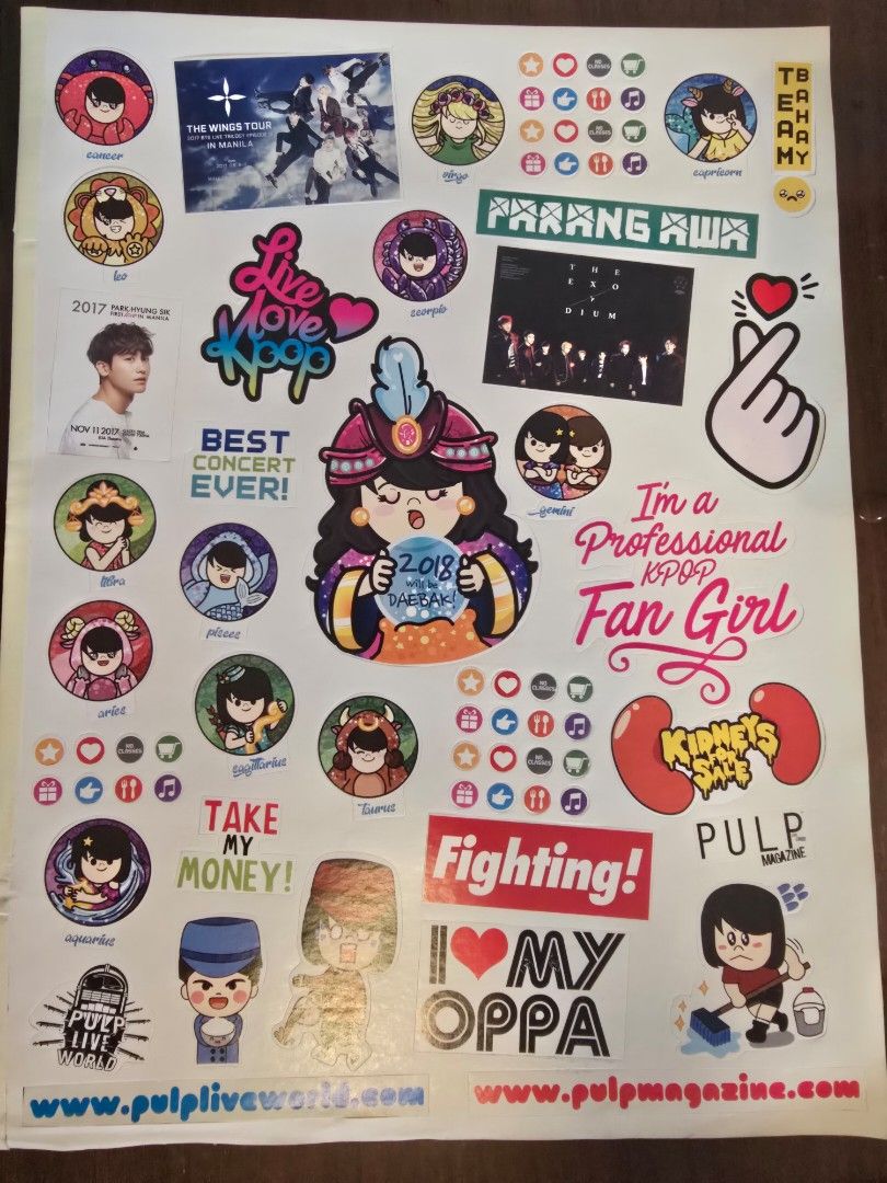 BTS ASSTD MAGAZINE & STICKERS (Category: Magazines) located in Quezon City. Submitted by b.caster (Listing ID 1470171446, Image 3). Description: - Bundle includes PULP Annual K-Pop Report and A Star TV Style June 2017 - Features BTS, EXO, TWICE, and more from the classic era - Comes with a full sheet of colorful K-Pop stickers - Includes a 2018 K-Pop calendar inside - Great for collecting old interviews and photo spreads.