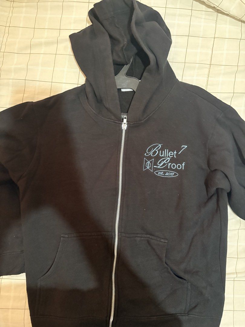 BTS Bullet Proof Zip Up Hoodie Black (Category: Coats, Jackets and Outerwear) located in Dasmarinas. Submitted by littleczarmer (Listing ID 1470279262, Image 2). Description: - bought from instagram .