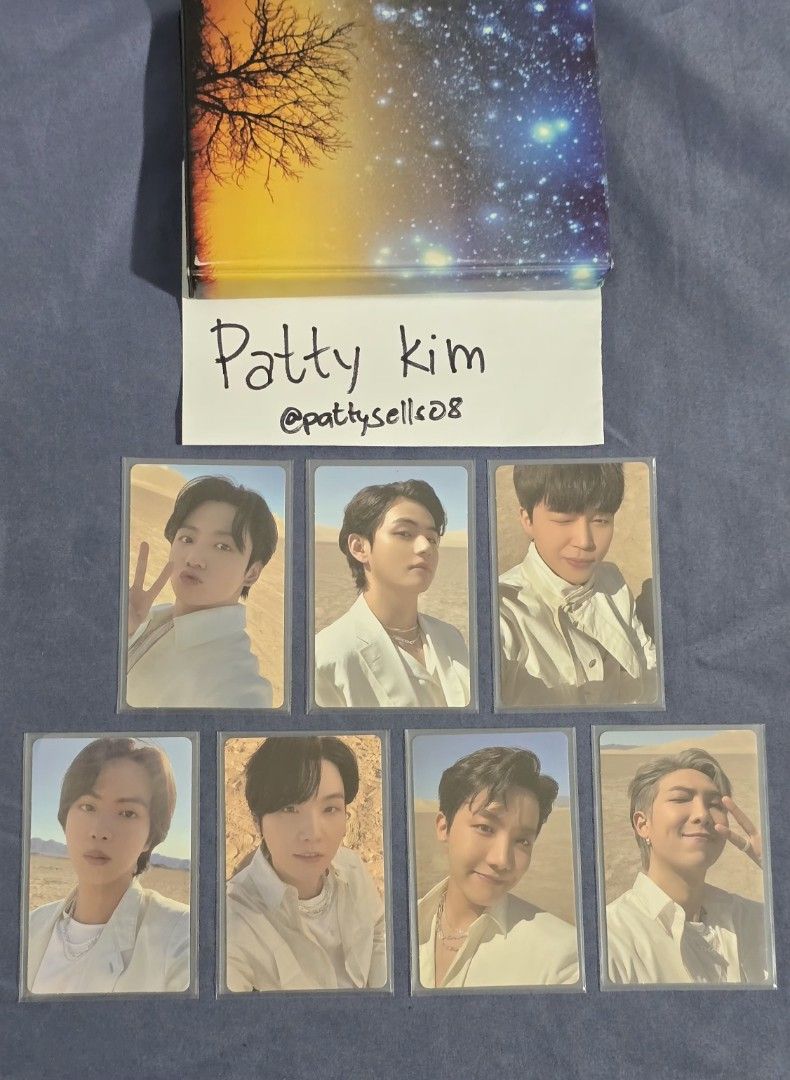 BTS Proof Weverse POB Photocard Complete Set (Category: K-Wave Merchandise) located in Manila. Submitted by pattysells08 (Listing ID 1470224335, Image 1). Description: - Onhand - Complete set of 7 BTS member photocards (Jungkook, V, Jimin, Jin, J-Hope, Suga, RM) - Stored securely in protective sleeves - From my personal collection.