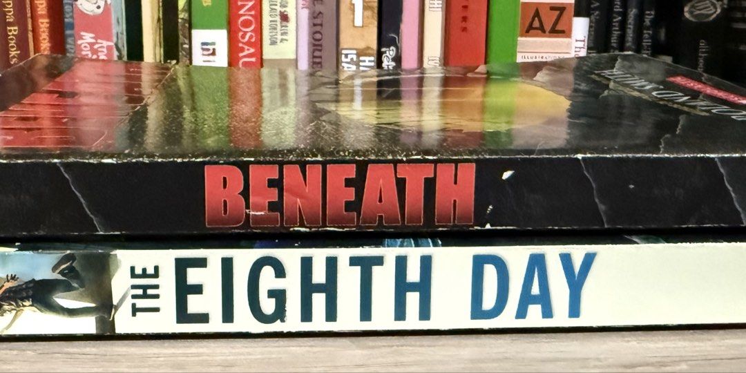 BUNDLE: Eighth Day and Beneath (Category: Storybooks) located in Manila. Submitted by vaultfinds (Listing ID 1470276973, Image 1). Description: YA fiction paperback bundle including Beneath by Smith and The Eighth Day by Salerni. Minor edge wear on spines and covers from normal reading and storage. Pages are fully intact, clean, and completely readable. Budget-friendly choice for young adult book lovers.