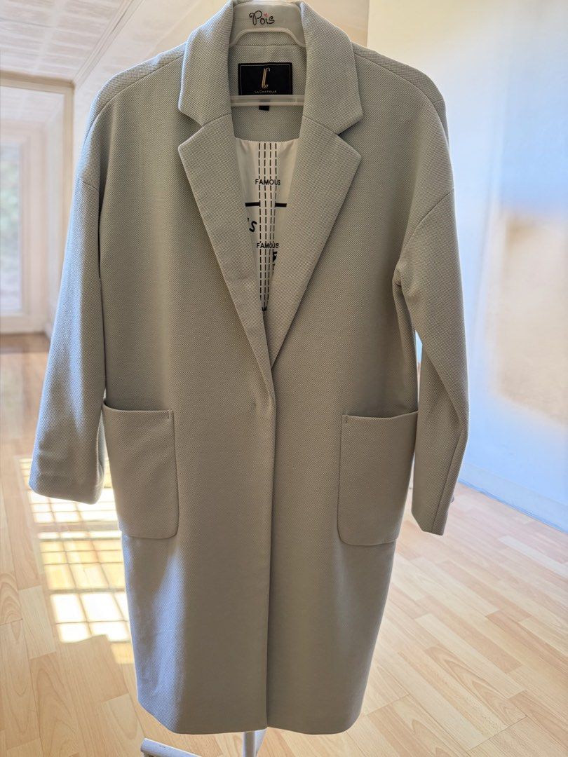 BUNDLE OF 3 Korean Coats (Category: Coats, Jackets and Outerwear) located in San Fernando. Submitted by lovepreloved13 (Listing ID 1470213517, Image 2). Description: BUNDLE OF 3 KOREAN COATS It’s like paying for the light blue coat only Item 1: La Chapelle Light Blue Coat (Size 155/80A) with single-button closure, notched lapels, large front pockets, back belt detail, and vertical dash inner lining Item 2: IY Grace Light Khaki Coat - Double breas
