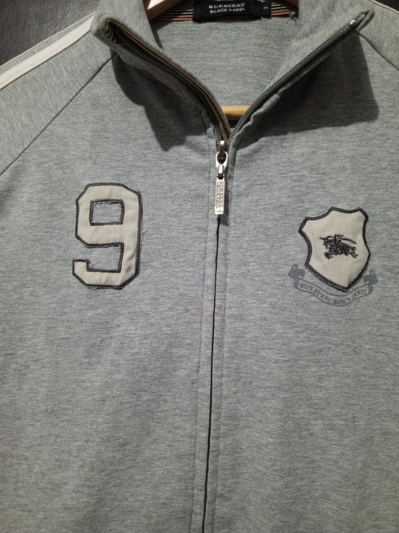 Burberry Black Label grey Full-zip Track Jacket (Category: Luxury Apparel) located in Santa Maria. Submitted by paulo-garcia21 (Listing ID 1470263852, Image 3). Description: size 3 on tag 19 by 25 best fit small mens med womens excellent condition minimal stain on stripes.