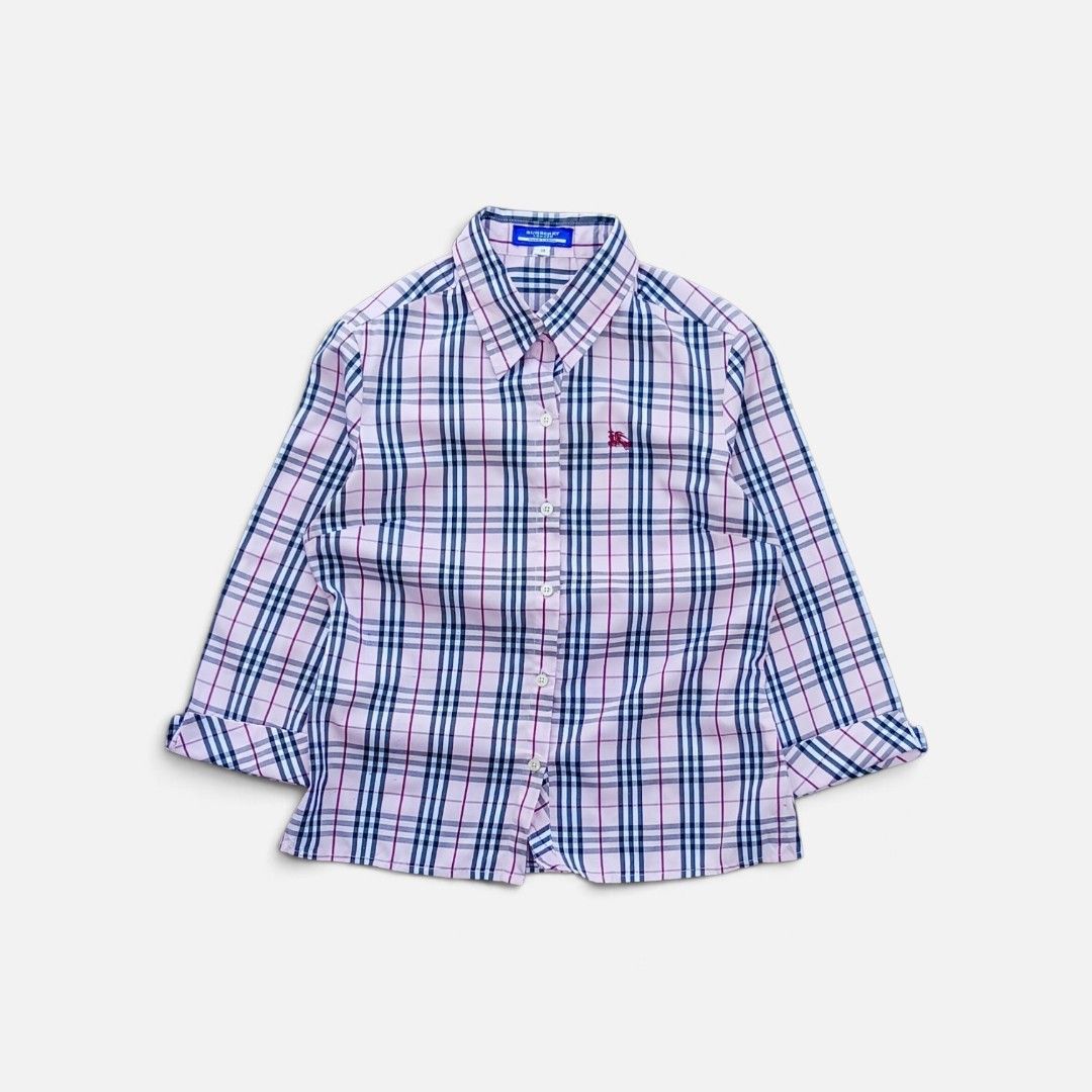BURBERRY PINK PLAID (Category: Longsleeves) located in San Carlos City. Submitted by noynoy11 (Listing ID 1470274785, Image 1). Description: BURBERRY PINK PLAID✅ SIZE 38 - 18 x 23 Excellent Condition 680 + Ship✅.
