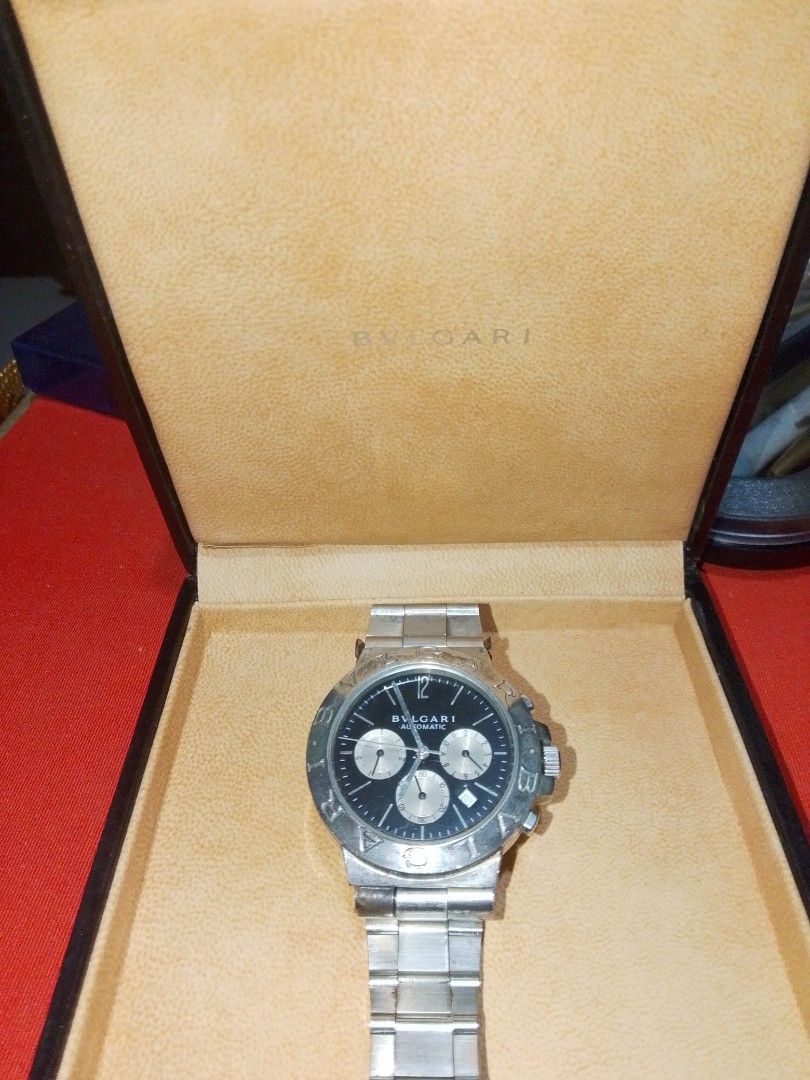 Bvlgari Automatic Working Watch (Category: Luxury Watches) located in Santo Tomas. Submitted by retrotastic (Listing ID 1470145528, Image 1). Description: automatic, working. item posted is Japan Surplus so please manage expectations, as is, not brandnew. may have minor flaws or scratches. photos provided so I can check the items on your convenience..