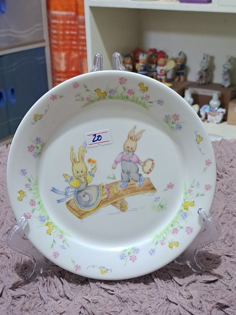 Cake plate (Category: Dinnerware & Cutlery) located in Cavite. Submitted by secretjapansurplus (Listing ID 1470240439, Image 1). Description: 1 pc available Vintage Narumi Bone China Children's Cake Plate • Product Type: Vintage Children’s Cake / Side Plate • Brand/Manufacturer: Narumi Bone China (Authentic backstamp, Made in Japan) • Size: 6.5 inches (16.5 cm) in diameter—perfect size for cakes, small desserts, snacks, or bread. • Design: Adorab