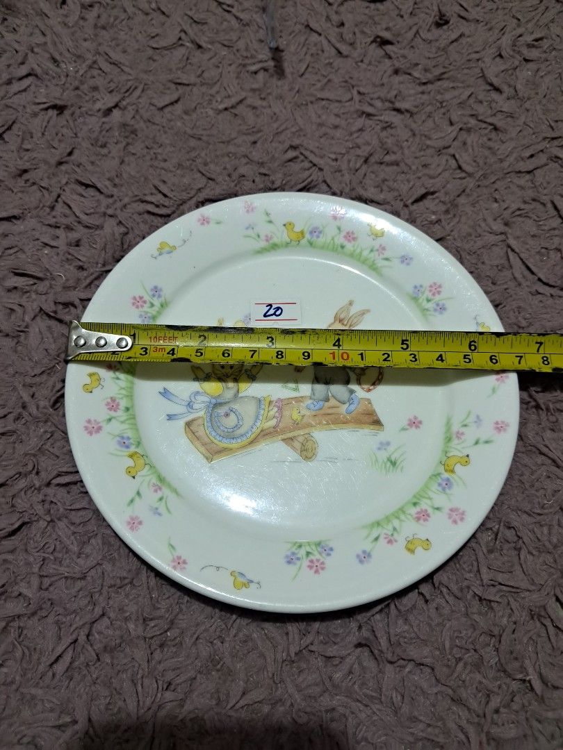 Cake plate (Category: Dinnerware & Cutlery) located in Cavite. Submitted by secretjapansurplus (Listing ID 1470240439, Image 2). Description: 1 pc available Vintage Narumi Bone China Children's Cake Plate • Product Type: Vintage Children’s Cake / Side Plate • Brand/Manufacturer: Narumi Bone China (Authentic backstamp, Made in Japan) • Size: 6.5 inches (16.5 cm) in diameter—perfect size for cakes, small desserts, snacks, or bread. • Design: Adorab